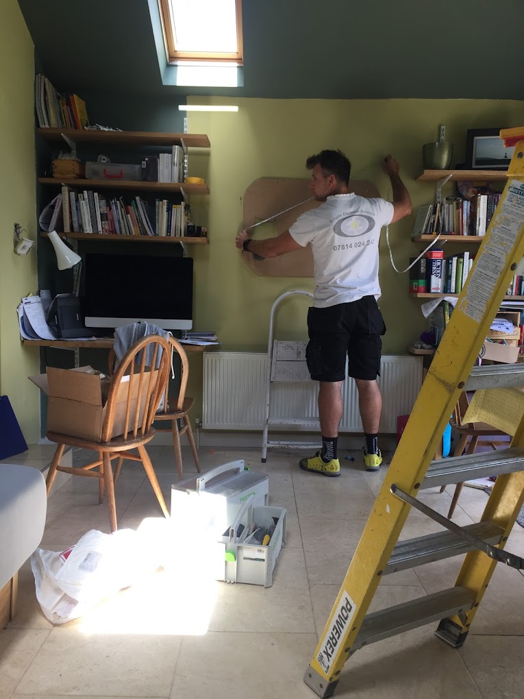 Home office wall cabling